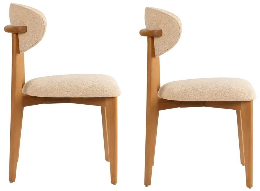 Sada jedálenských stoličiek Lionte Beige and DarkOak, 2 ks