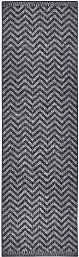 NORTHRUGS - Hanse Home koberce Kusový koberec Twin Supreme 105472 Palma Night Silver – na von aj na doma - 80x350 cm