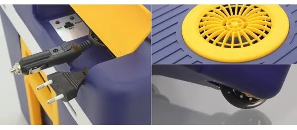 Pojazdný chladiaci box 60 W, 230/12 V, 50 l modrá/žltá