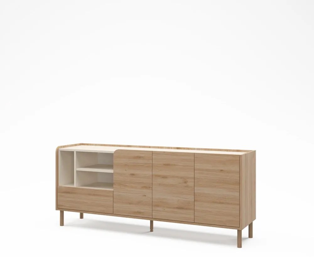 Komoda v dekore duba v prírodnej farbe 180x75,5x44 cm Monza – Marckeric