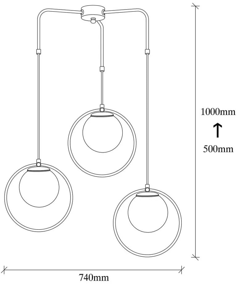 Čierne kovové závesné svietidlo Opviq lights Nazarios