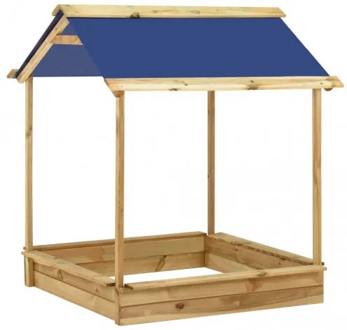 vidaXL Vonkajší domček s pieskoviskom 128x120x145 cm borovicové drevo-