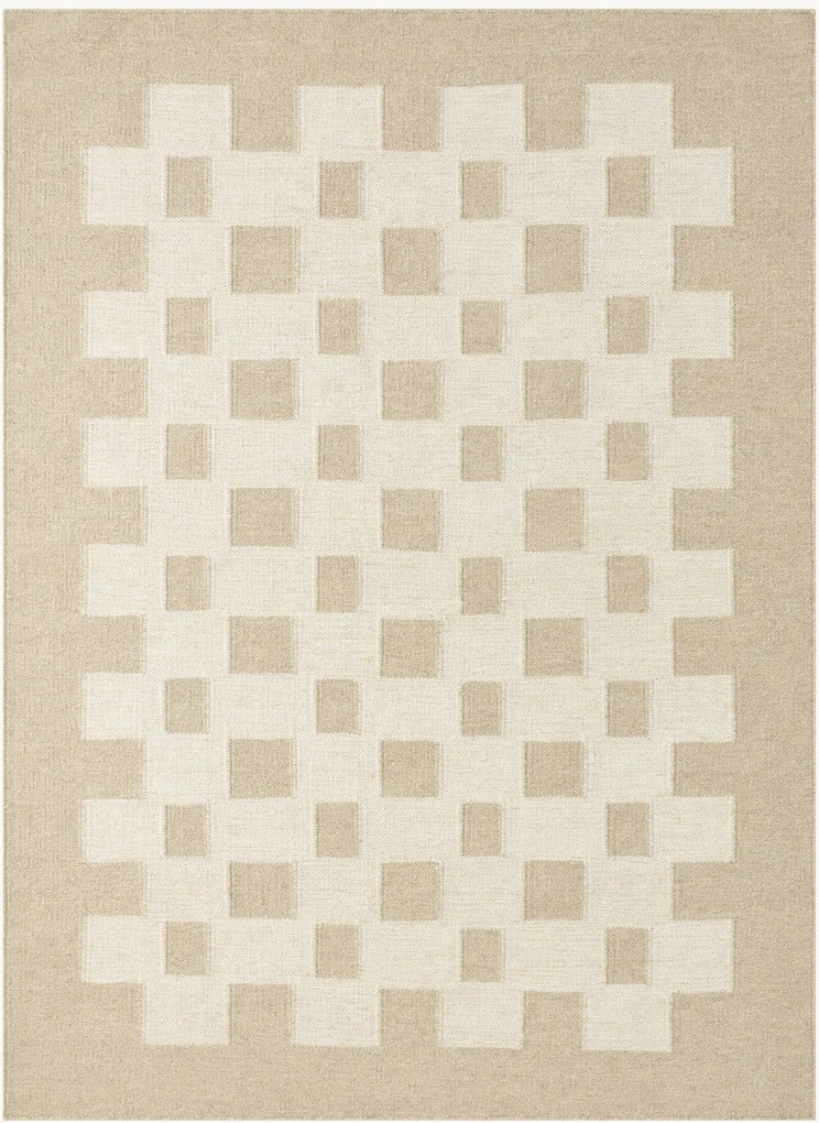 Ručne tkaný vlnený koberec's nízkym vlasom Nashik