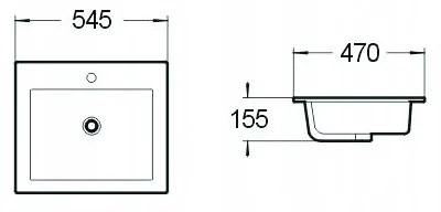 Mexen SALMA umývadlo, 55x47 CM,  biela, 25395400