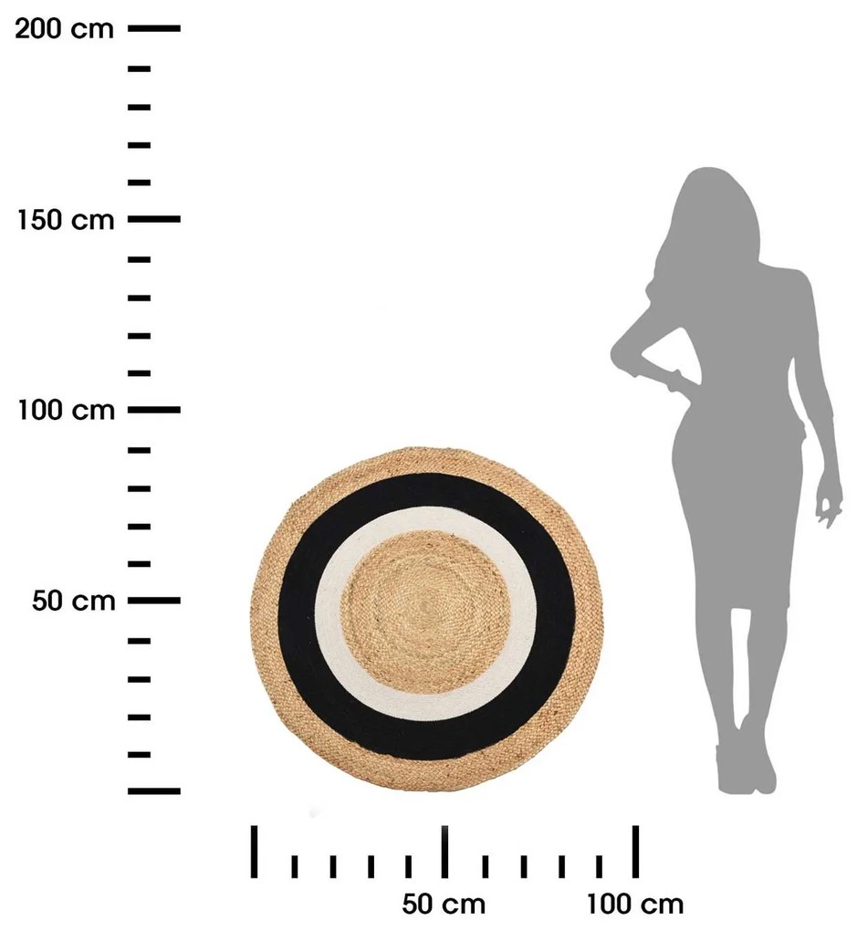 Koberec Ingrid, (fi) 90 cm, béžová/biela/čierna