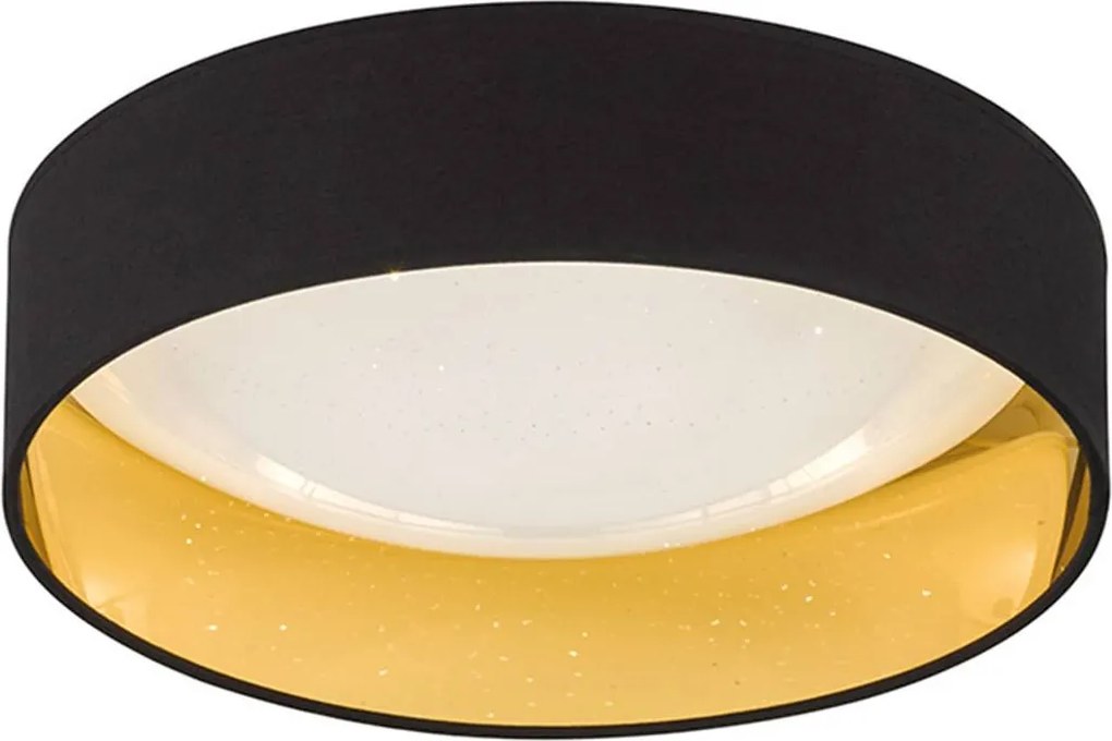 Čierno-zlaté stropné LED svietidlo Sete Ø 40 cm