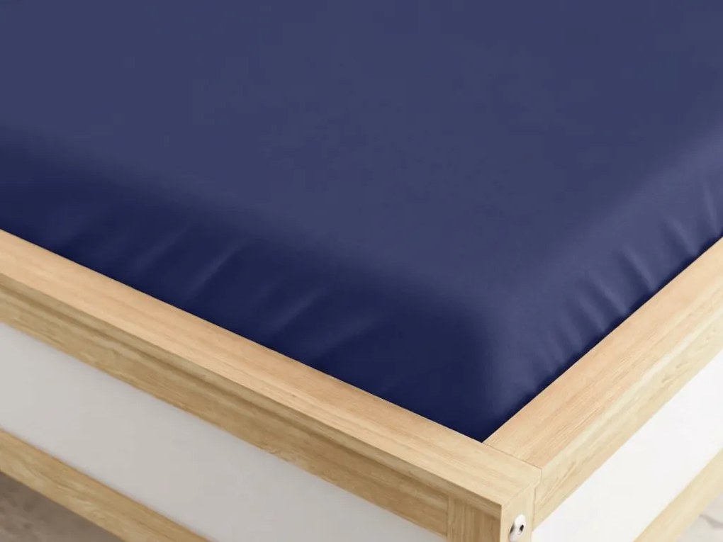 Napínacia obliečka z mikrovlákna námornícky modrá 90 x 200 cm