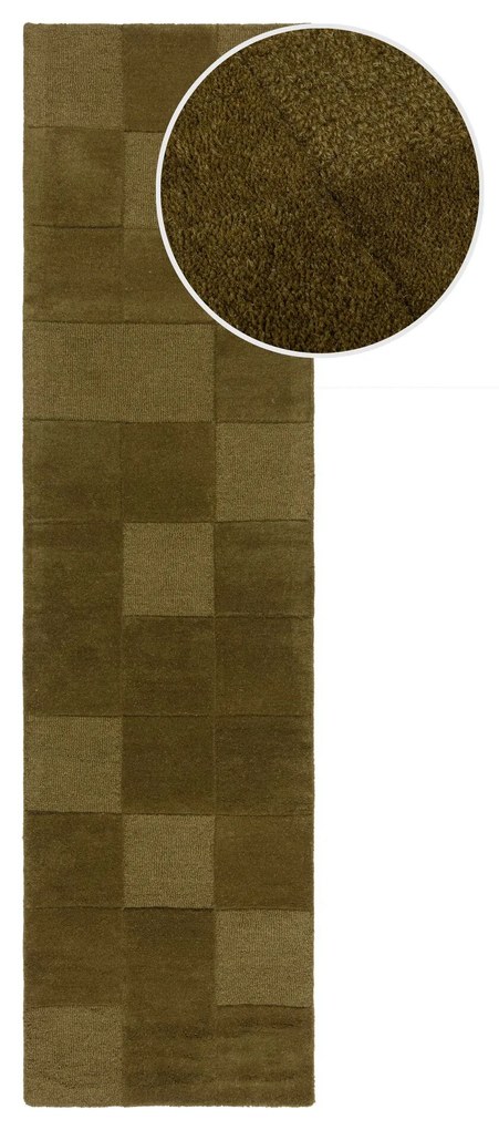 Behúň Moderno Checkerboard Green, 60x230, zelená, chodba / predsieň, Flair Rugs