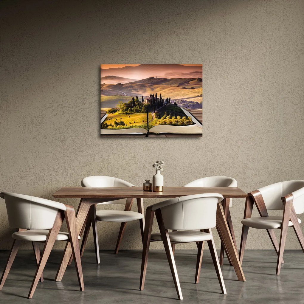 Obraz krajiny v knihe (70x50 cm)