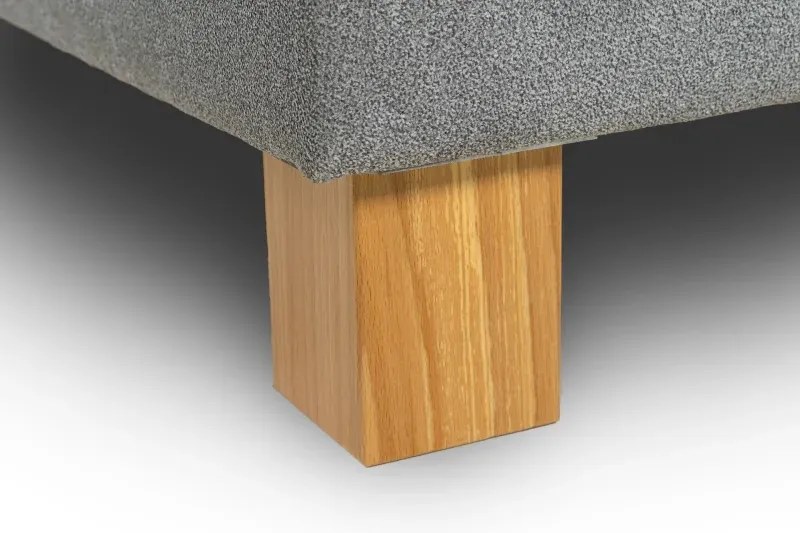 Posteľ Leo s čelami, 200x90, pravá, sivá (a55, 90cm, deska/ella, noha e)