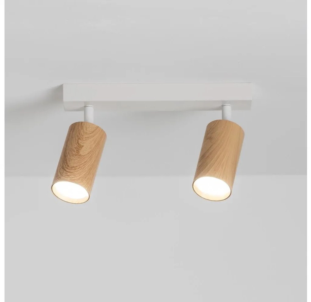 Brilagi - Bodové svietidlo SELE 2xGU10/30W/230V biela/dekor duba BG1393