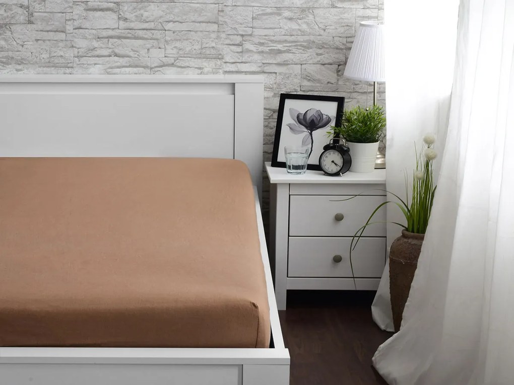 XPOSE® Jersey plachta Exclusive - hnedá 180x200 cm