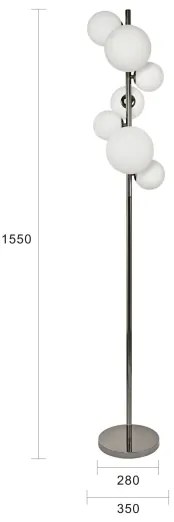 Brilagi - LED stojacia lampa MILLA 7xG9/3W/230V čierny chróm/biela