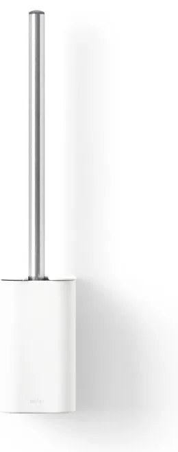 Biela samodržiaca WC kefa z recyklovaného plastu Flex Adhesive – Umbra