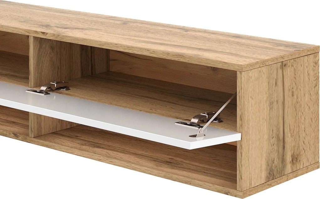 Závěsný TV stolek Derby 140 cm dub Wotan/bílý
