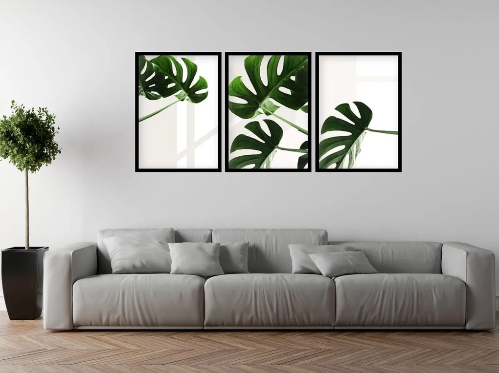 Gario Sada plagátov Krásna zeleň - 3 dielna Farba rámu: Bez rámu, Rozmery: 135 x 63 cm