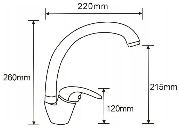 Mexen ROSA - Vysoká batéria/drezová, chrómová, 670800-00