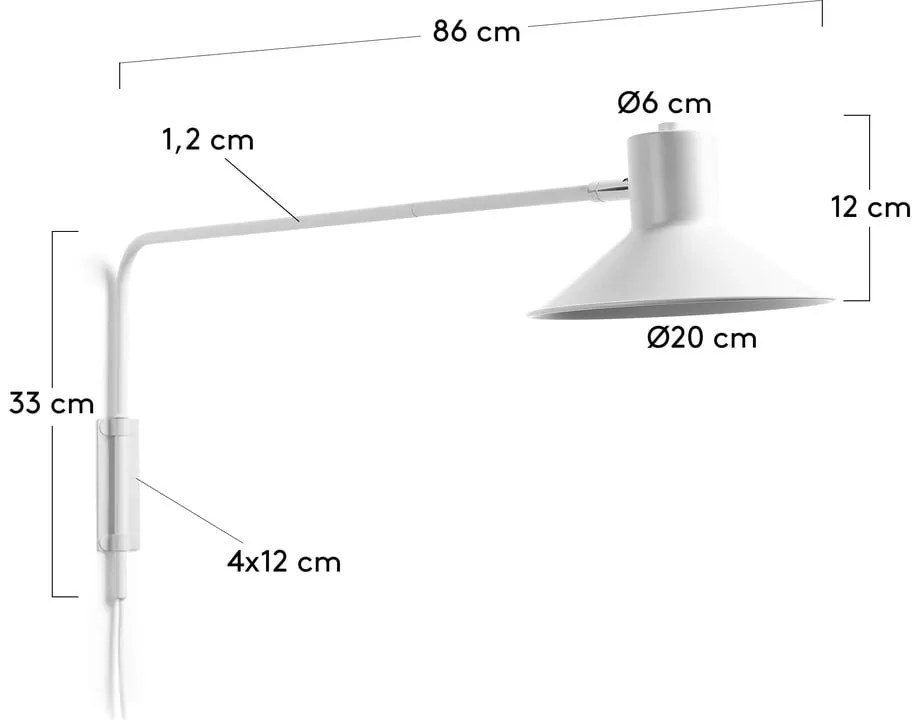 Biele nástenné svietidlo ø 20 cm Aria – Kave Home