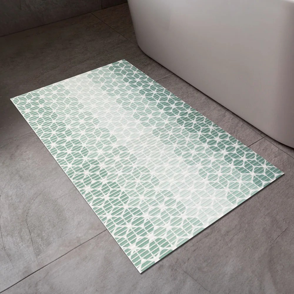 Kúpeľňová penová rohož / predložka PRO-050 Pastelovo zelená mozaika - metráž šírka 65 cm