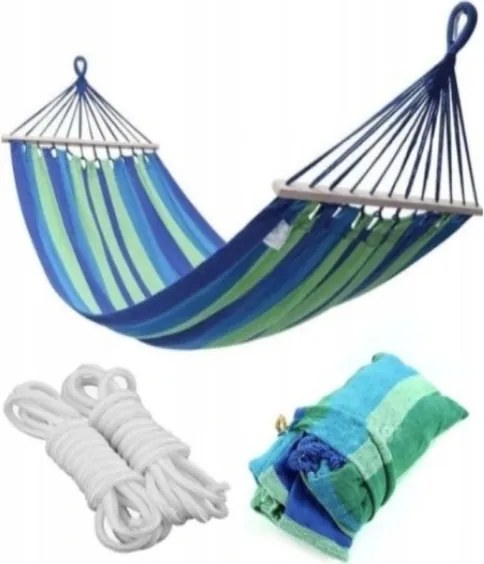 Hojdacia sieť Hamaka 250 x 100 cm zeleno-modrá