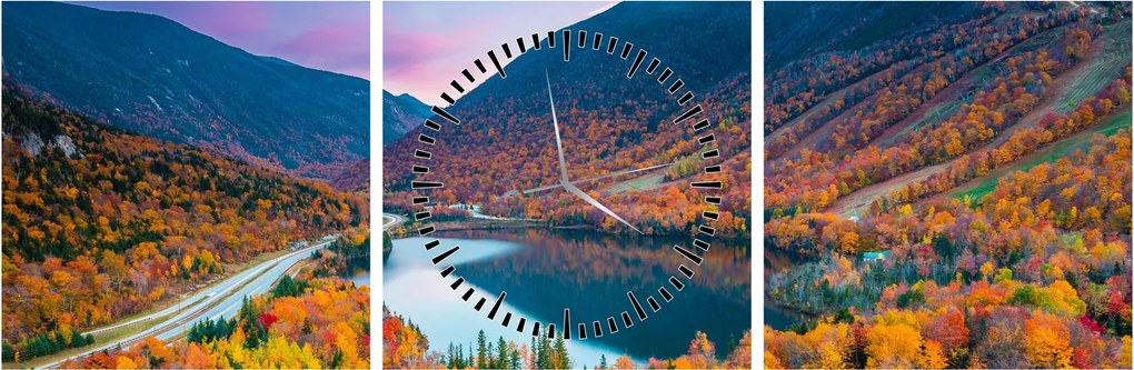 Obraz - White Mountain, New Hampshire, USA (s hodinami) (90x30 cm)