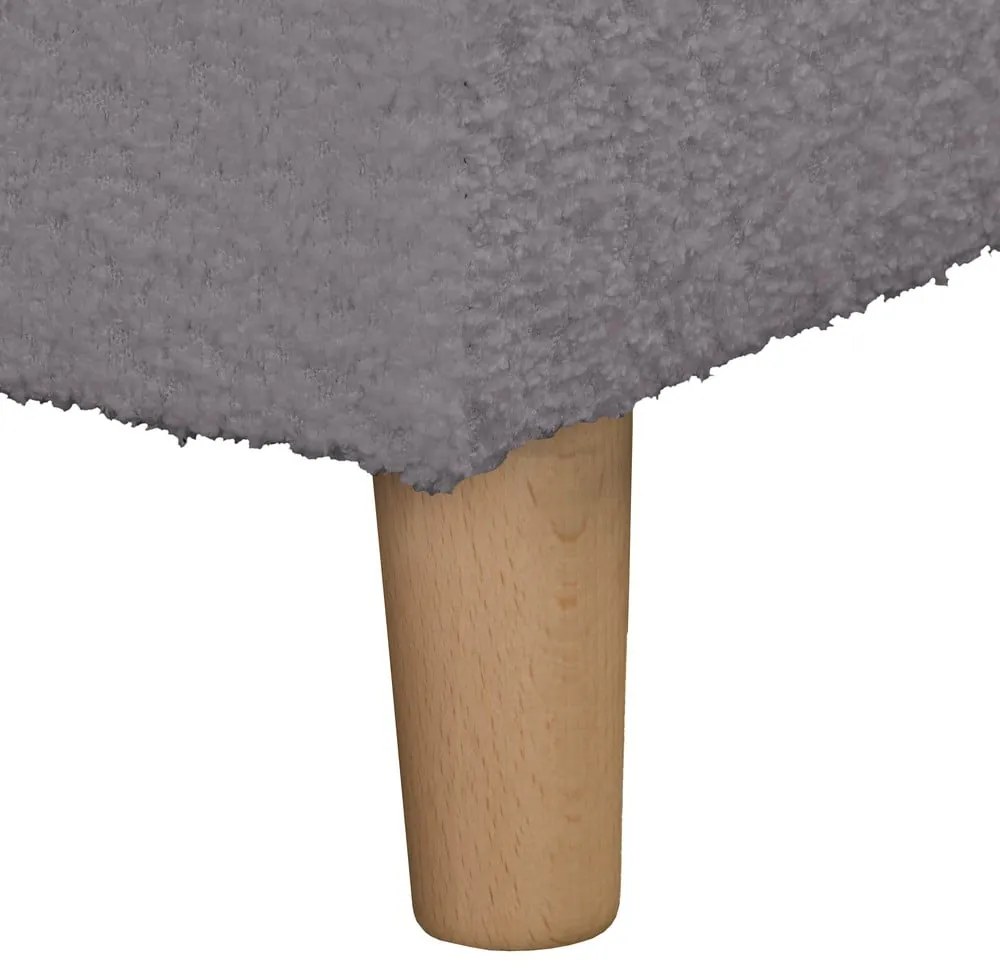 Tmavosivý taburet z textílie buklé Ariella – Ropez