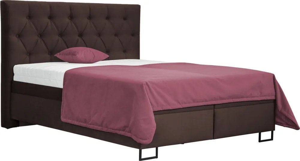 Posteľ Amy 180x200 cm, tmavo hnedá látka