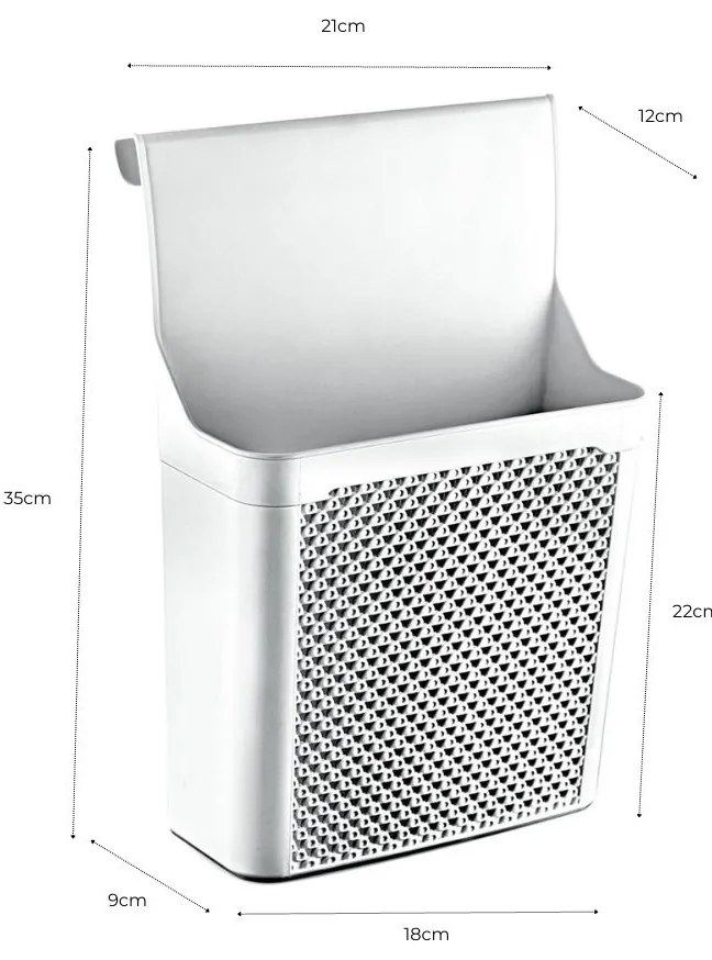 Orion Závesný košík, organizér na čistiace prostriedky KRISTY, 35x24cm - biely