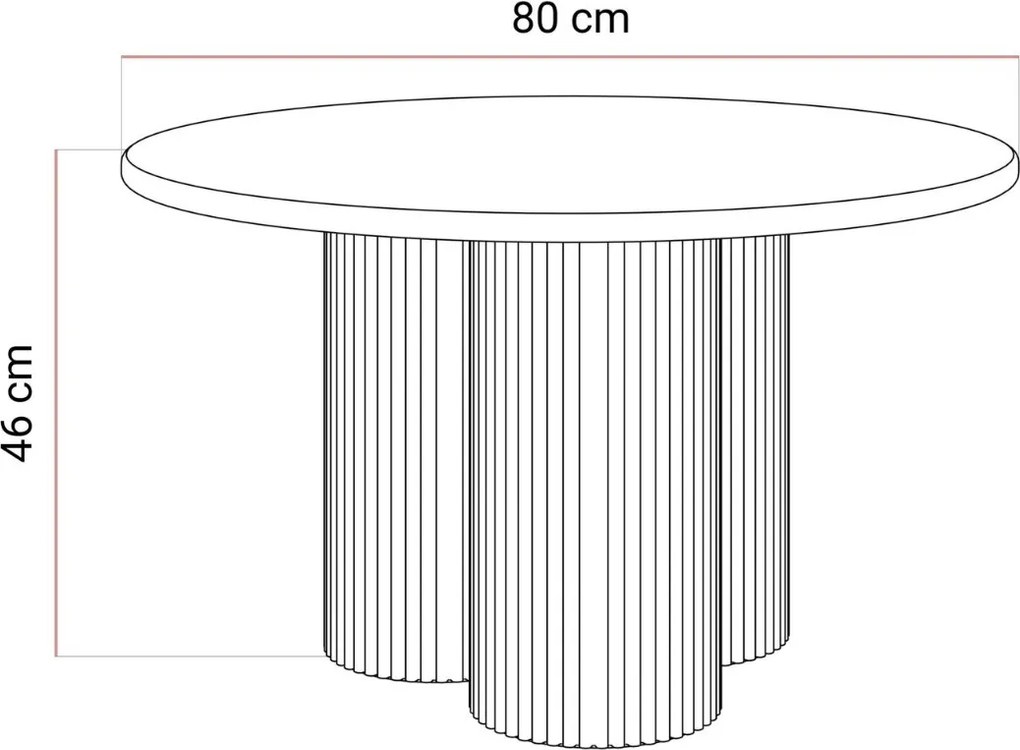 KONFERENČNÝ STOLÍK CLETO TRAVERTÍN + ORECH 80 cm