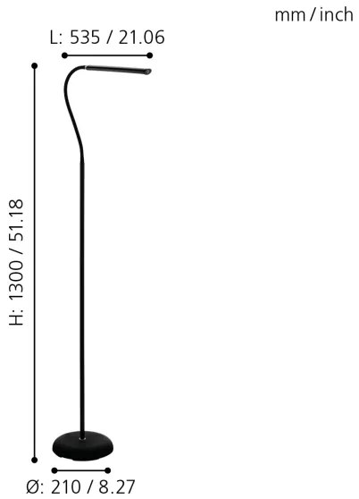Eglo 96439 - LED Stmievateľná stojacia lampa LAROA LED/4,5W/230V