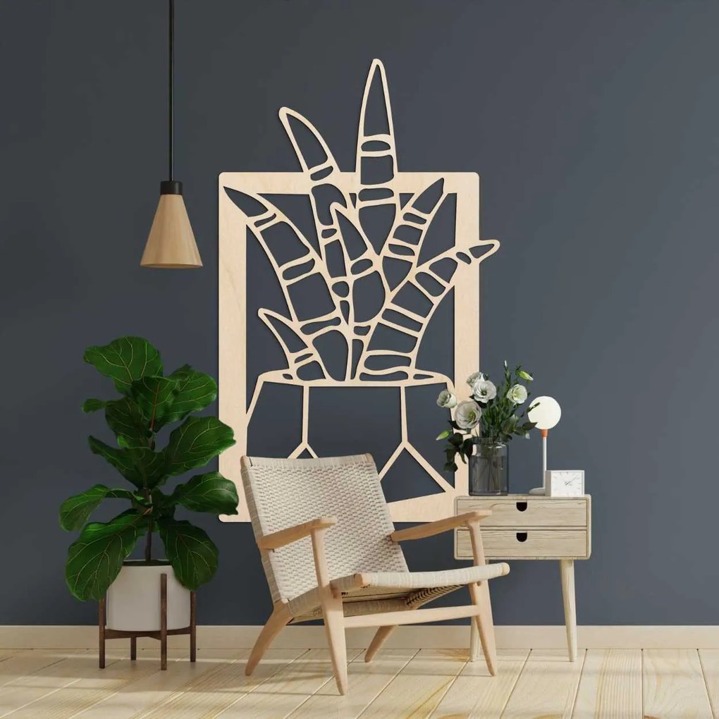 Moderný obraz na stenu sukulent - COCO: Preglejka Topoľ - Honey 3071 90 x 54 cm 4072-107809 PR0402-B