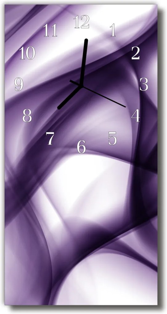 Nástenné hodiny vertikálne  Umenie fialová abstrakcie