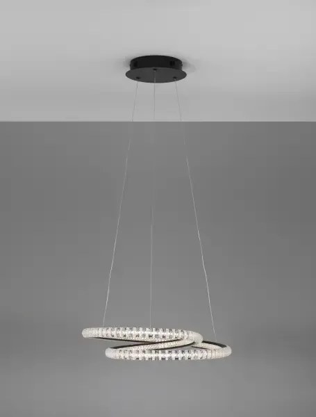 LED luster Ginevra 48 čierne