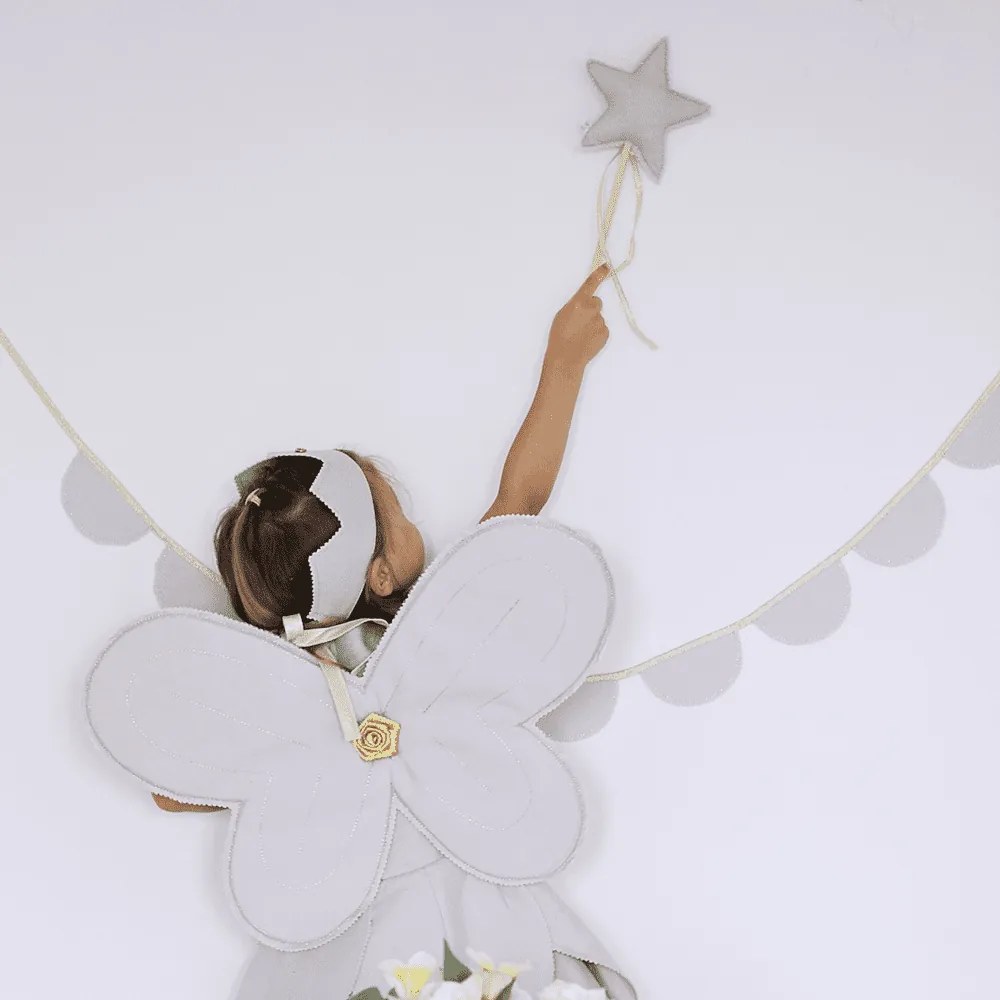 Ľanový kúzelný prútik šedý so zlatom