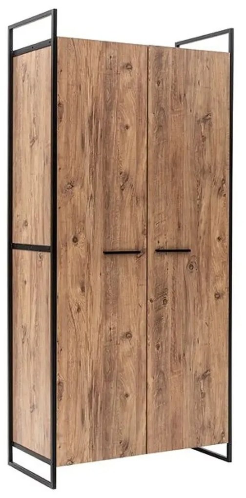 Šatníková uzavretá skriňa Dynamic 104 cm borovica Atlantic/čierna