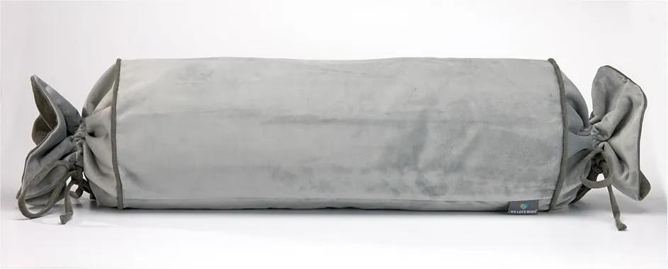 Sivá obliečka na vankúš WeLoveBeds Silver Candy, Ø 20 × 58 cm