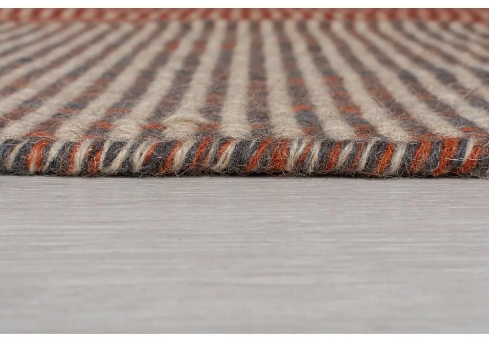 Oranžový vlnený behúň Flair Rugs Anu, 60 x 200 cm