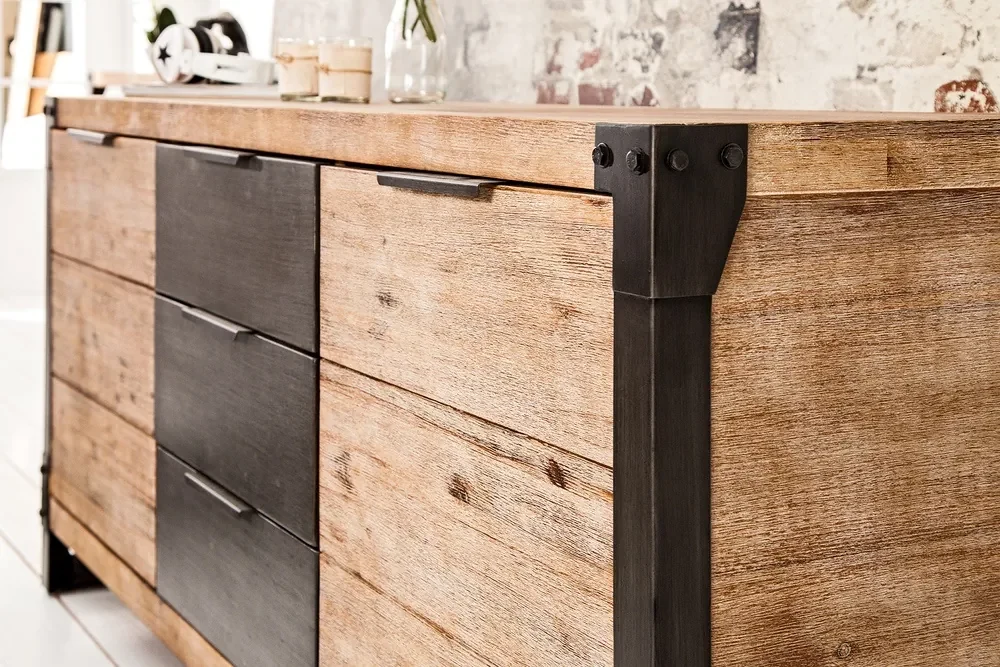 Dizajnová komoda Unity 180 cm sivá akácia