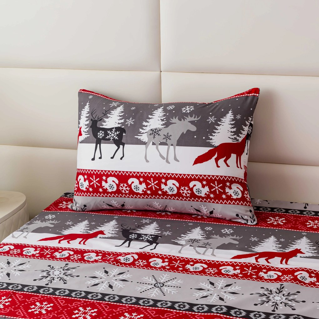 Obliečky z mikrovlákna SNOWY FOREST sivé Rozmer obliečky: 70 x 90 cm | 140 x 200 cm