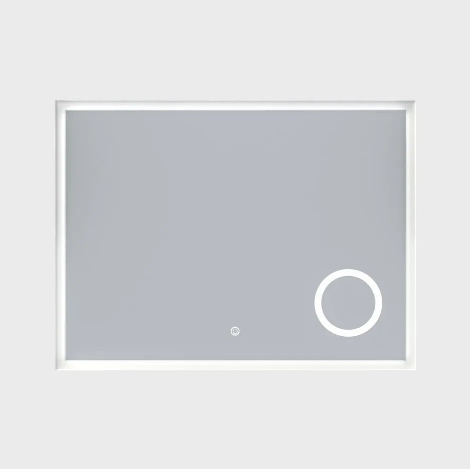 Erga Luna, LED zrkadlo 80x60cm s kozmetickým zrkadlom 3x zväčšenie, 2185 lm, 6500K, predné/zadné osvetlenie, ERG-V01-124-8060-00
