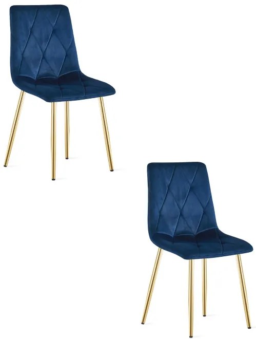 Set dvoch jedálenských stoličiek LIBRA zamatové, granátové / zlaté nohy (2 ks)