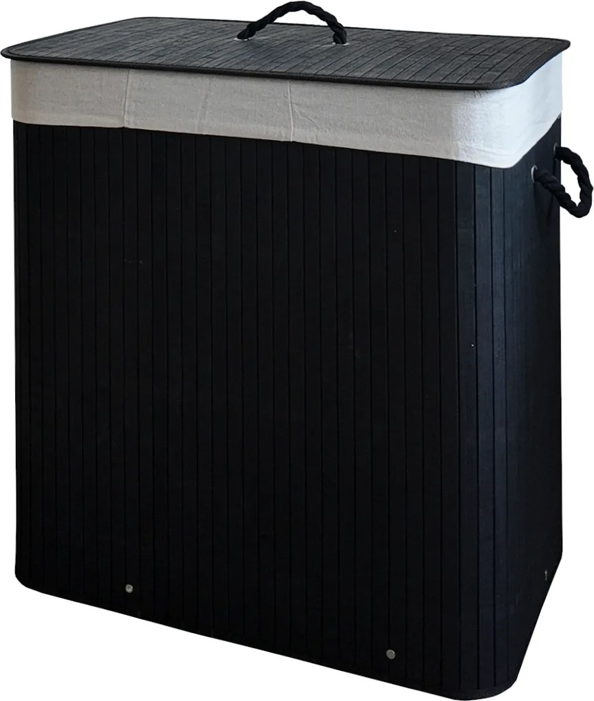 TRENDIE Bambusový kôš na prádlo 150l čierny + DARČEK