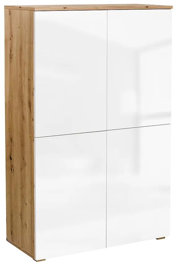 Komoda Como  4d D.Artisan+biely lesk