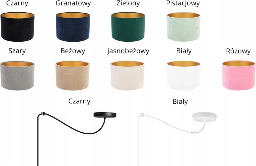 Závesné svietidlo Mediolan Spider, 1x textilné tienidlo (výber z 10 farieb), (výber z 2 farieb konštrukcie), g