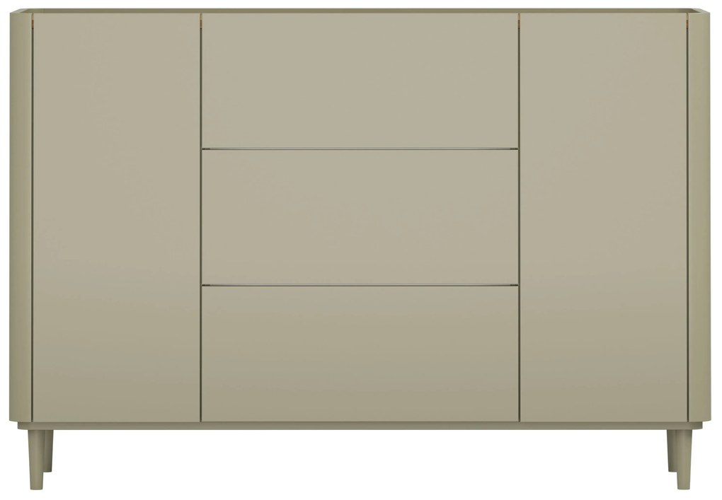 Komoda Elivo 150 cm na nožičkách - eukalyptus / dub baltic dune