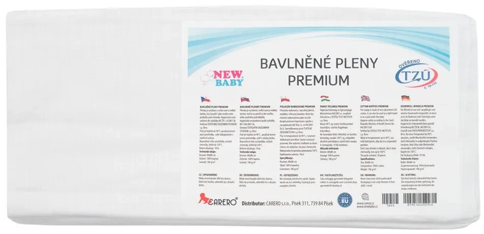 Bavlnené plienky NEW BABY 80x80 cm PREMIUM 10 ks