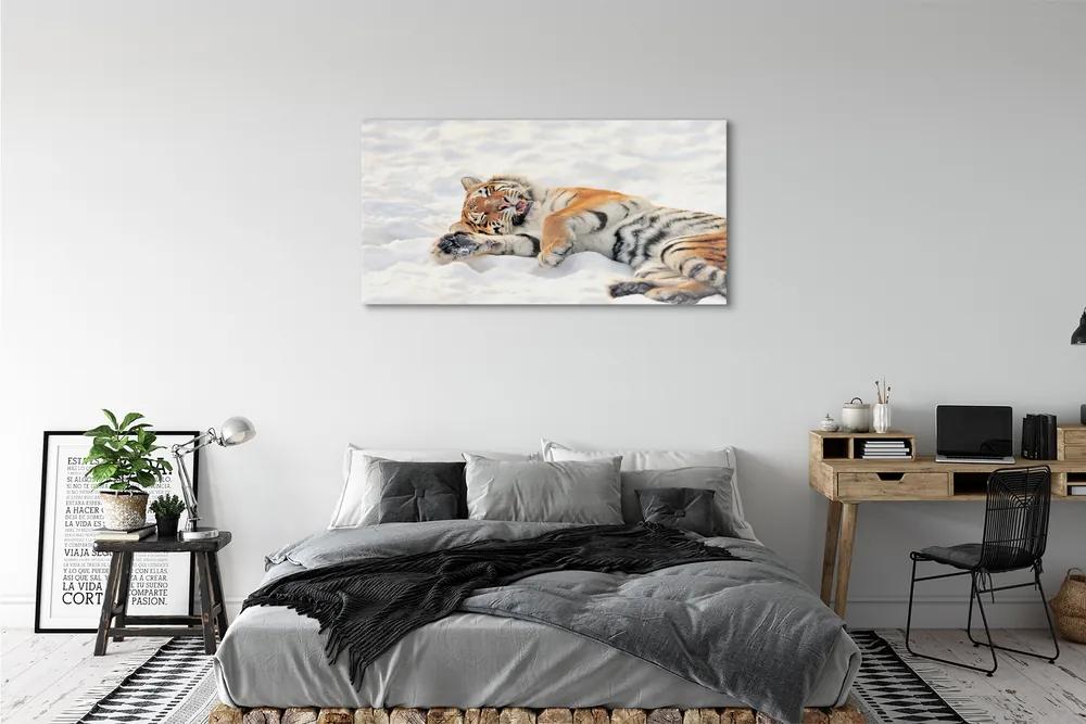 Obraz na akrylátovom skle Tiger winter 125x50 cm