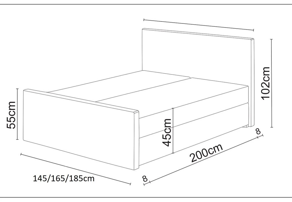 Manželská posteľ Boxspring 180 cm Milagros 2 (čierna) (s matracom a úložným priestorom). Akcia -21%. Vlastná spoľahlivá doprava až k Vám domov. 1047236