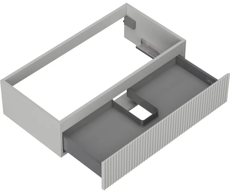 Mexen Rivel, kúpeľňová skrinka 90 cm, 1 zásuvka, drážkovaná, sivá matná, 91A20-09023-1-BF62