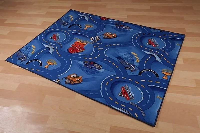 Detský koberec CARS modrý
